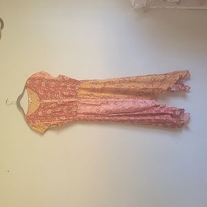 Rocks & indigo acimetrical high low round neck dress size Medium colorful button